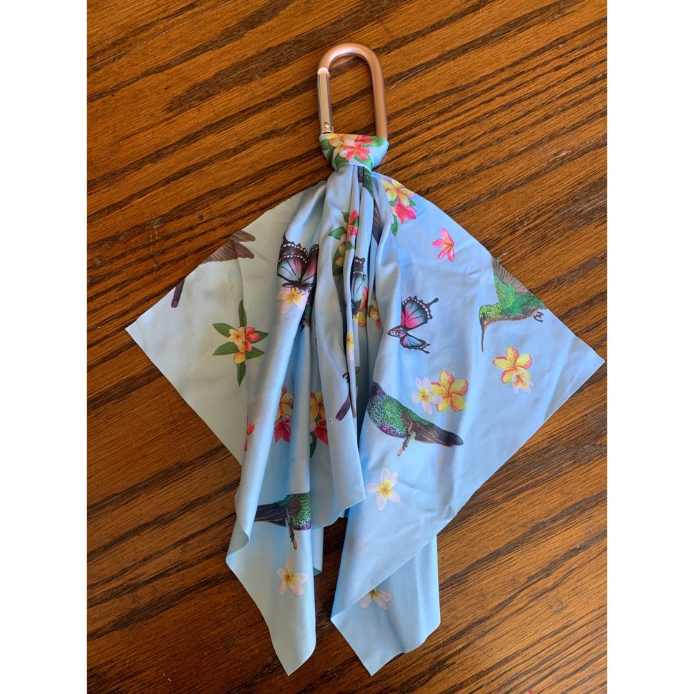 Norwex Optics Scarf Hummingbird Butterfly Floral Microfiber Lens Cleaning Cloth